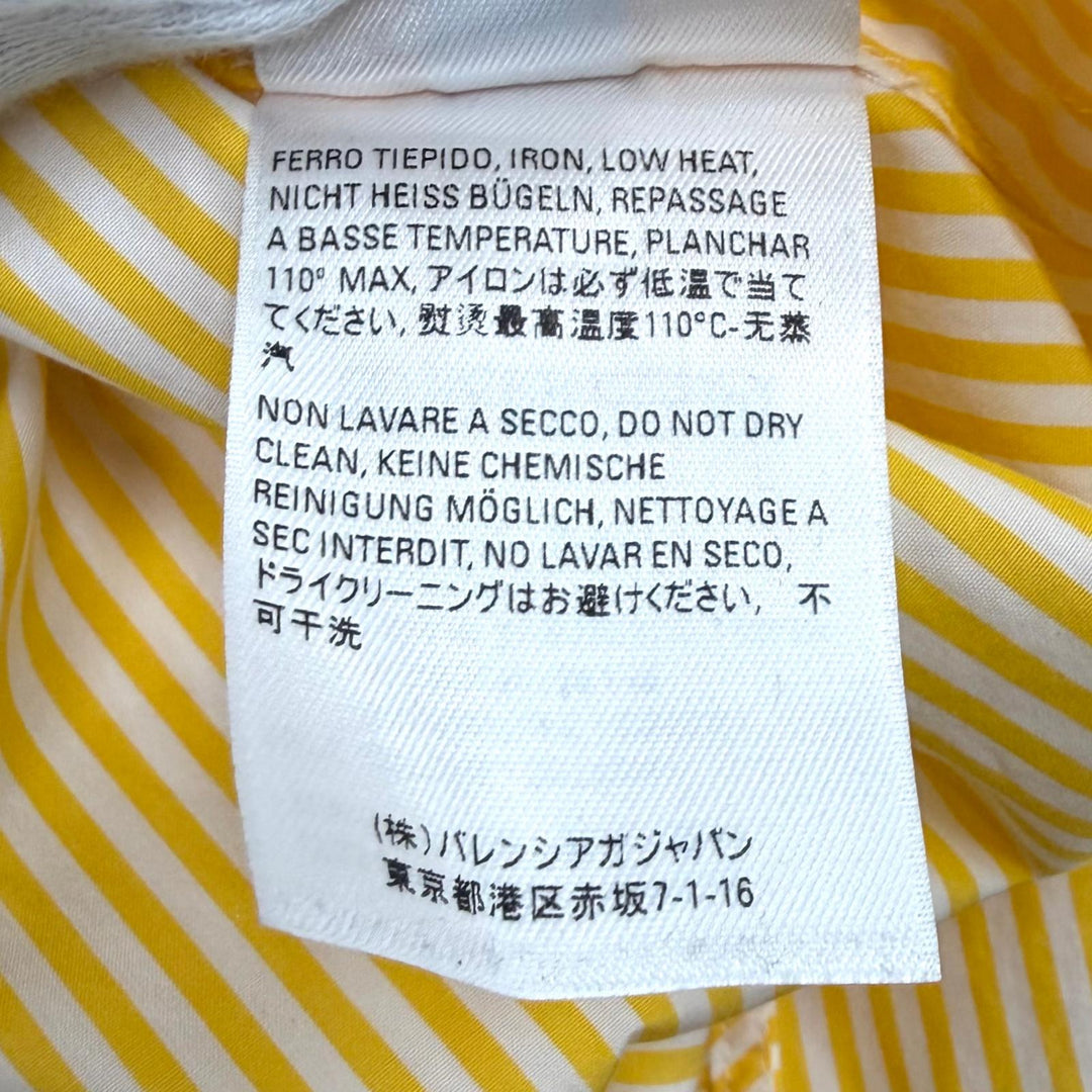 Excellent BALENCIAGA Long sleeve shirt Back logo stripe yellow cotton 34 622050