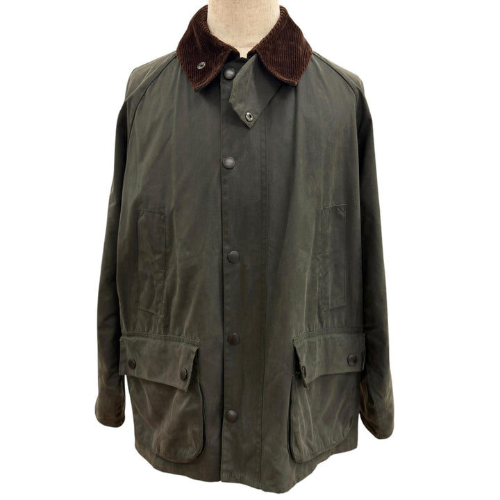 Very Good Barbour Jacket BEDALE Logo buttons, checked lining, oiled leather. 40