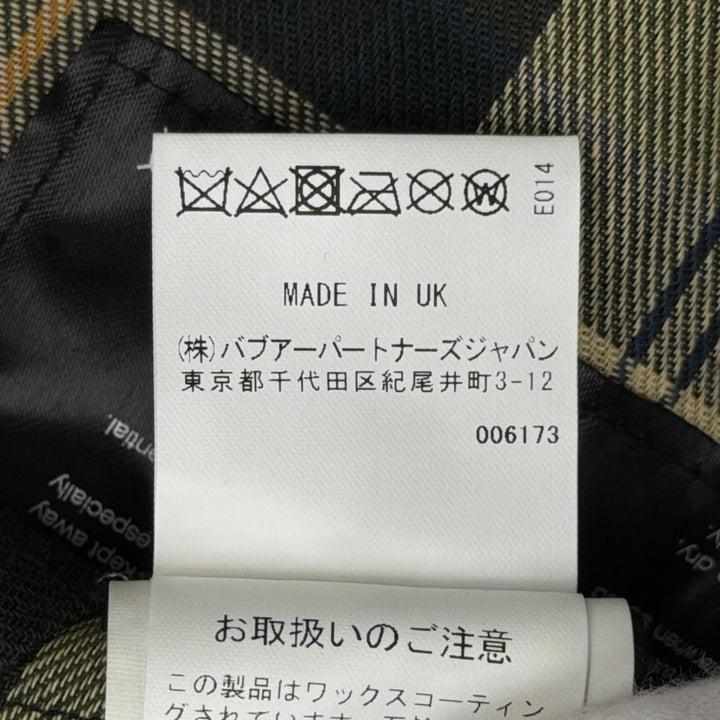Very Good Barbour Jacket BEDALE Logo buttons, checked lining, oiled leather. 40
