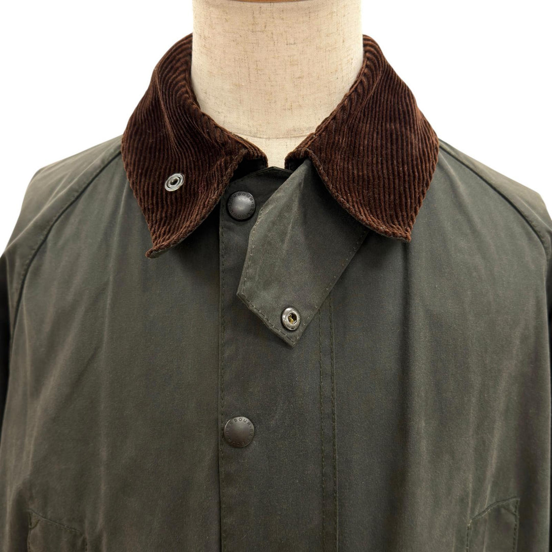Very Good Barbour Jacket BEDALE Logo buttons, checked lining, oiled leather. 40