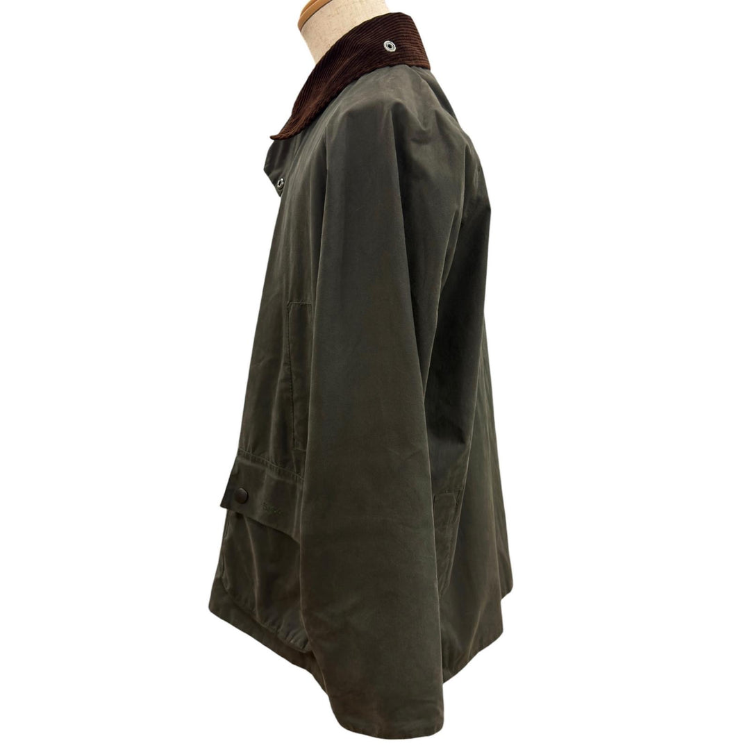 Very Good Barbour Jacket BEDALE Logo buttons, checked lining, oiled leather. 40
