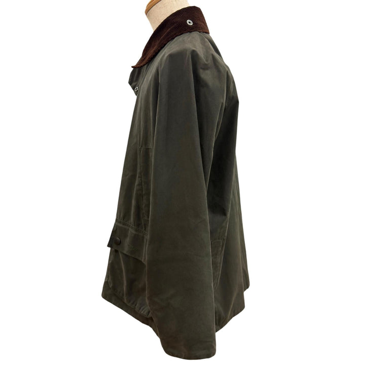 Very Good Barbour Jacket BEDALE Logo buttons, checked lining, oiled leather. 40