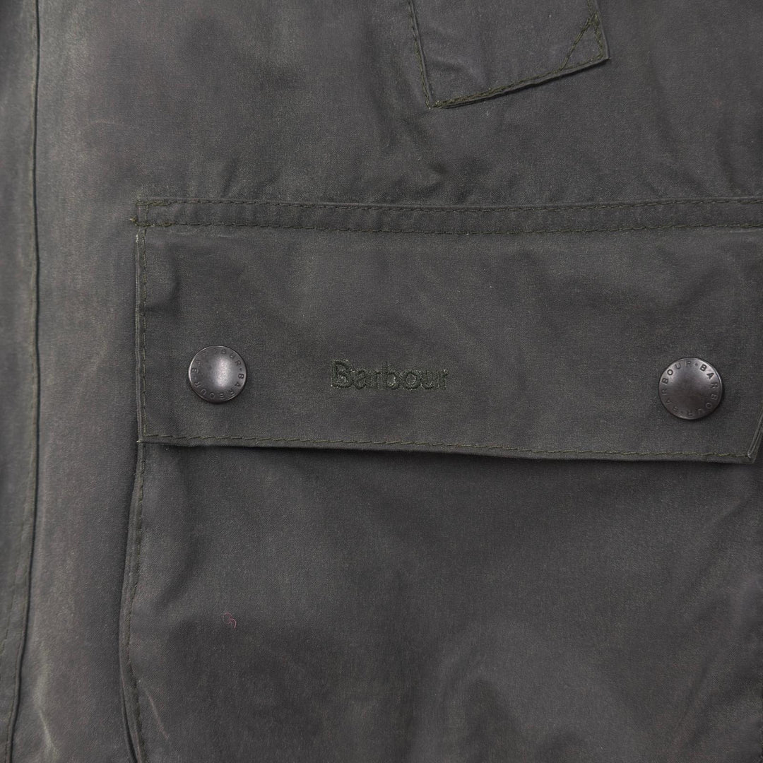 Very Good Barbour Jacket BEDALE Logo buttons, checked lining, oiled leather. 40