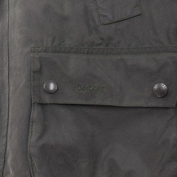 Very Good Barbour Jacket BEDALE Logo buttons, checked lining, oiled leather. 40