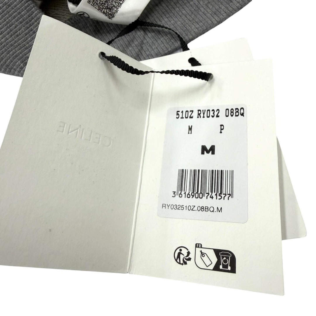 Pristine CELINE hoodie Logo pullover gray cotton mens M RY032510Z