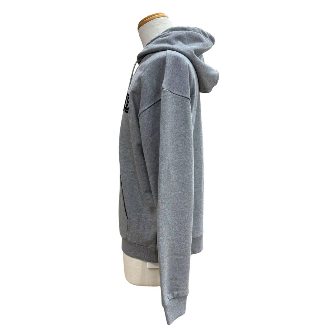 Pristine CELINE hoodie Logo pullover gray cotton mens M RY032510Z