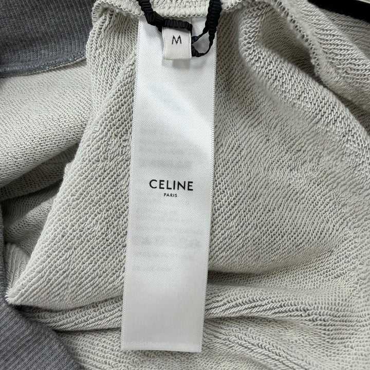 Pristine CELINE hoodie Logo pullover gray cotton mens M RY032510Z
