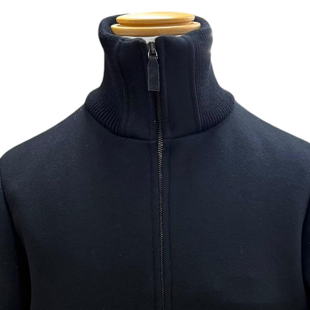 Great GUCCI Bomber jacket double zip-up blouson black wool mens 44 326100