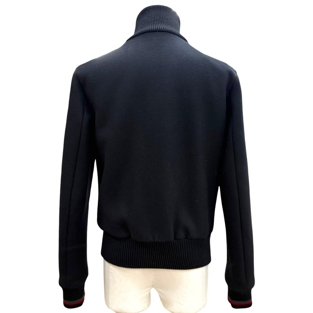 Great GUCCI Bomber jacket double zip-up blouson black wool mens 44 326100