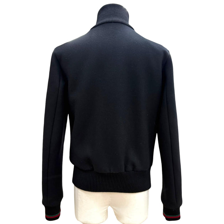 Great GUCCI Bomber jacket double zip-up blouson black wool mens 44 326100