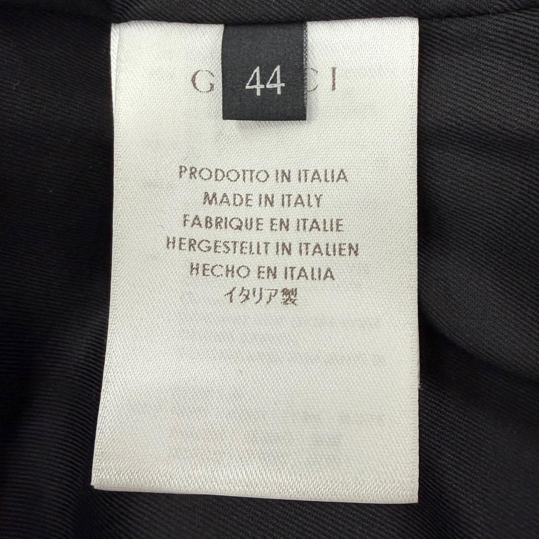 Great GUCCI Bomber jacket double zip-up blouson black wool mens 44 326100