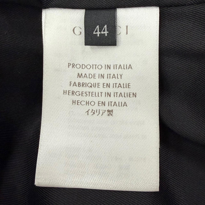 Great GUCCI Bomber jacket double zip-up blouson black wool mens 44 326100