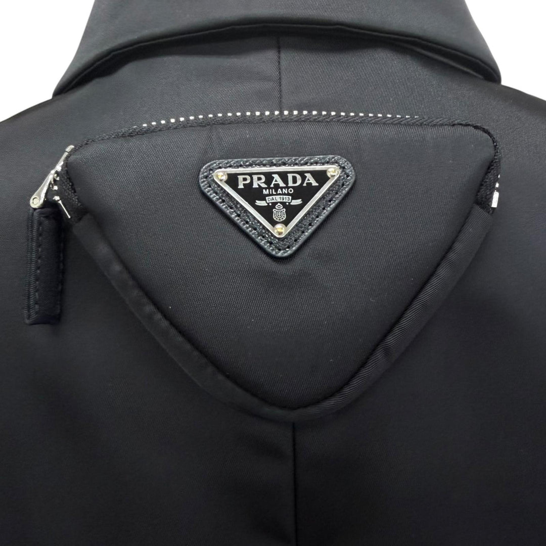 Excellent PRADA coat Re-Nylon Triangle Logo Pouch Included black