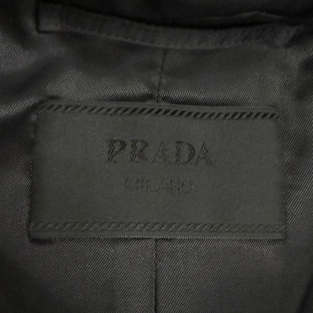 Excellent PRADA coat Re-Nylon Triangle Logo Pouch Included black