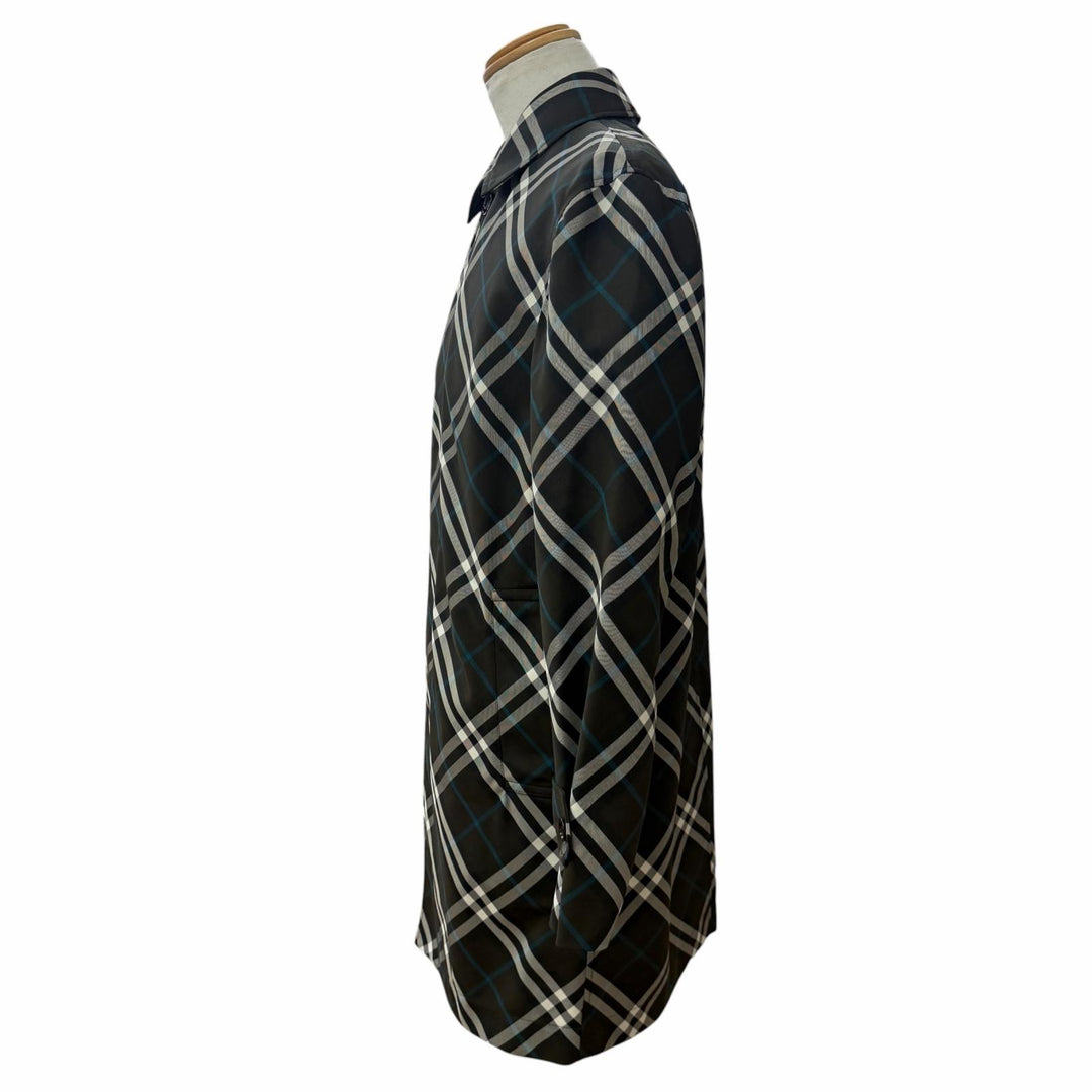 Excellent BURBERRY coat Check Pattern green polyester mens 44 8091845