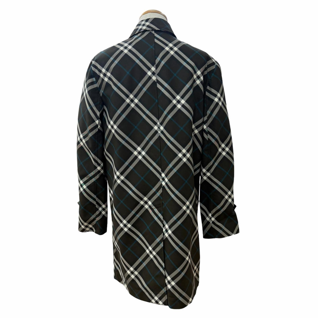 Excellent BURBERRY coat Check Pattern green polyester mens 44 8091845