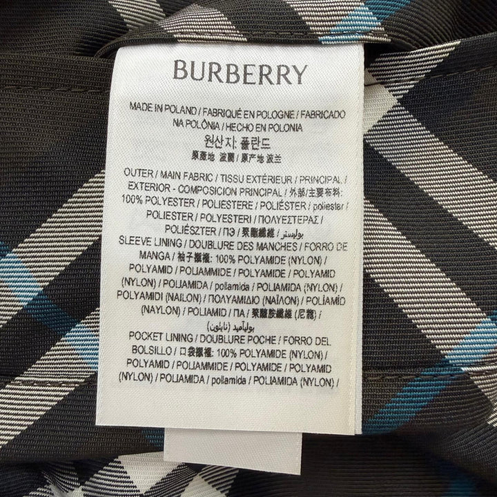 Excellent BURBERRY coat Check Pattern green polyester mens 44 8091845