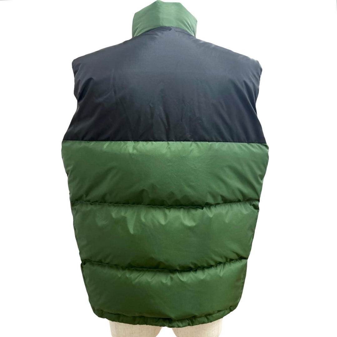 Excellent GUCCI Down vest Web stripe logo patch green Nylon mens 44 698713