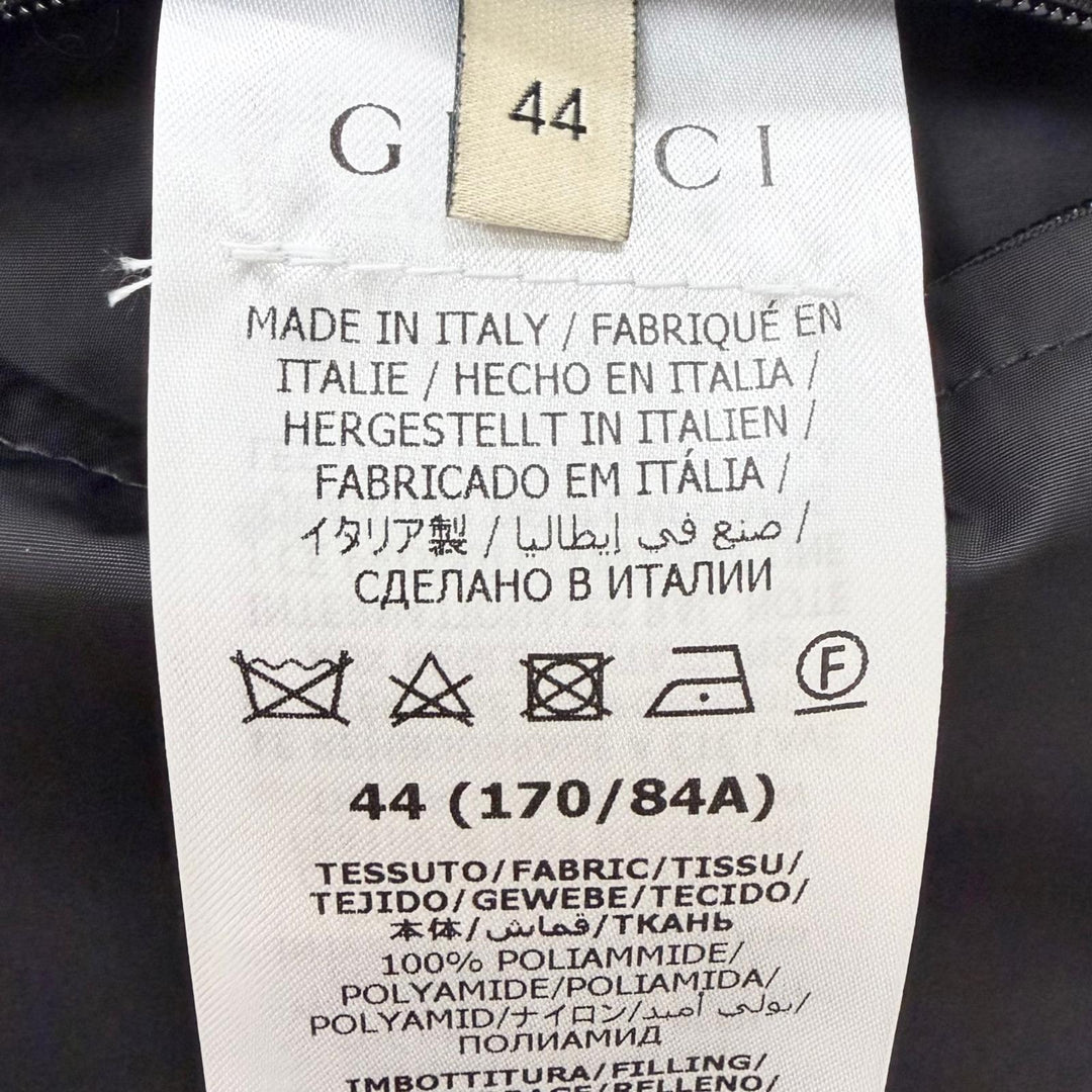 Excellent GUCCI Down vest Web stripe logo patch green Nylon mens 44 698713