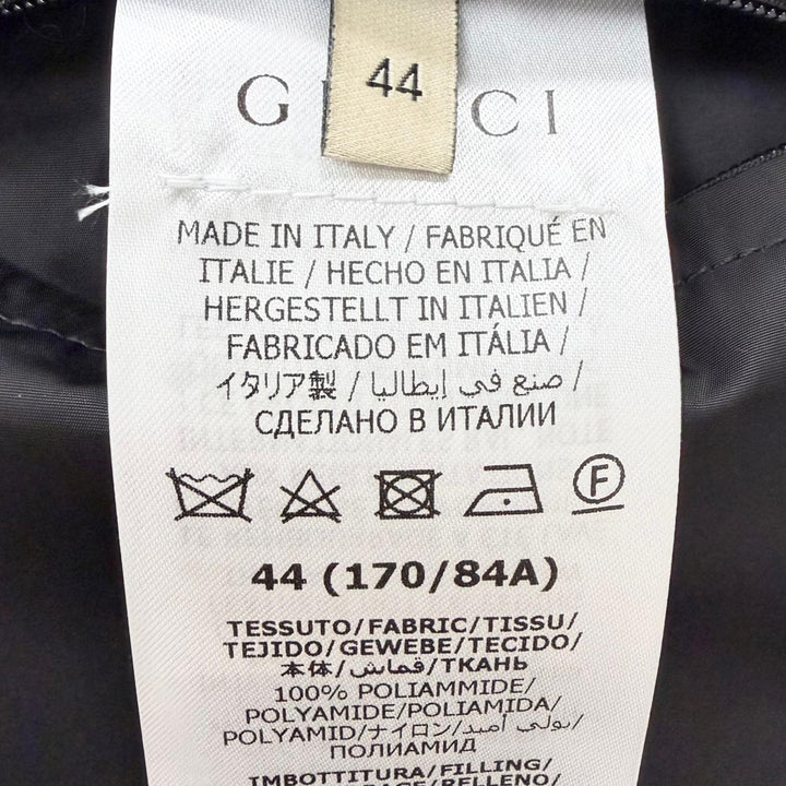 Excellent GUCCI Down vest Web stripe logo patch green Nylon mens 44 698713