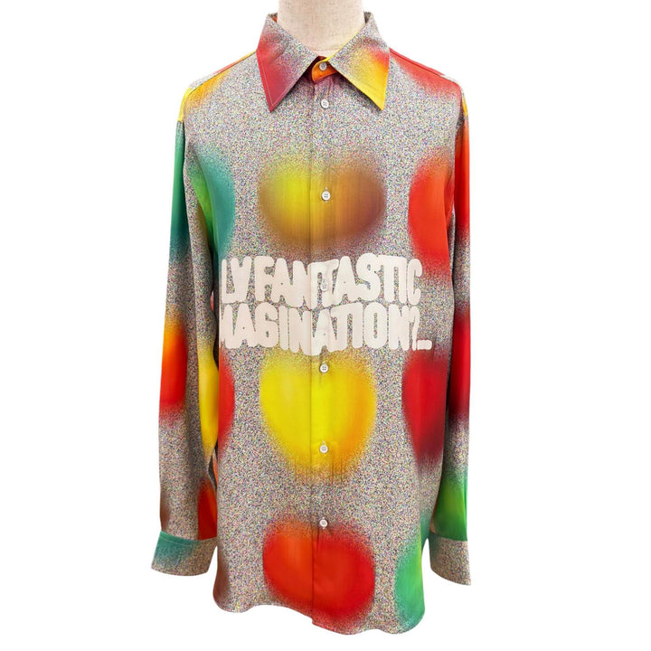 Excellent LOUIS VUITTON Long sleeve shirt Logo button FANTASTIC IMAGINATION XL
