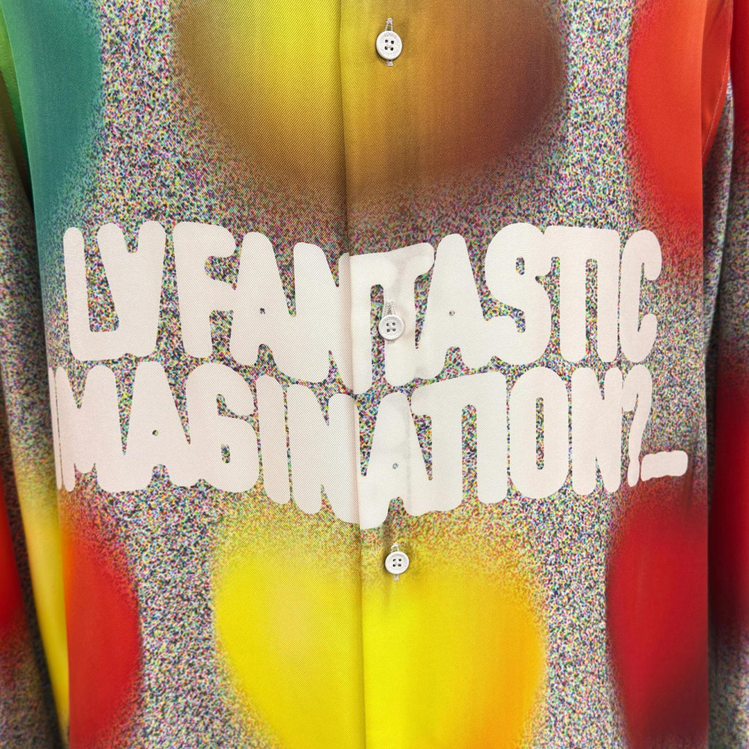 Excellent LOUIS VUITTON Long sleeve shirt Logo button FANTASTIC IMAGINATION XL