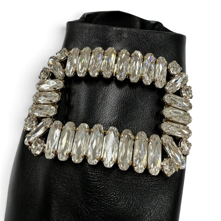 Excellent ROGER VIVIER Mule Babouche crystal buckle black leather Women 38
