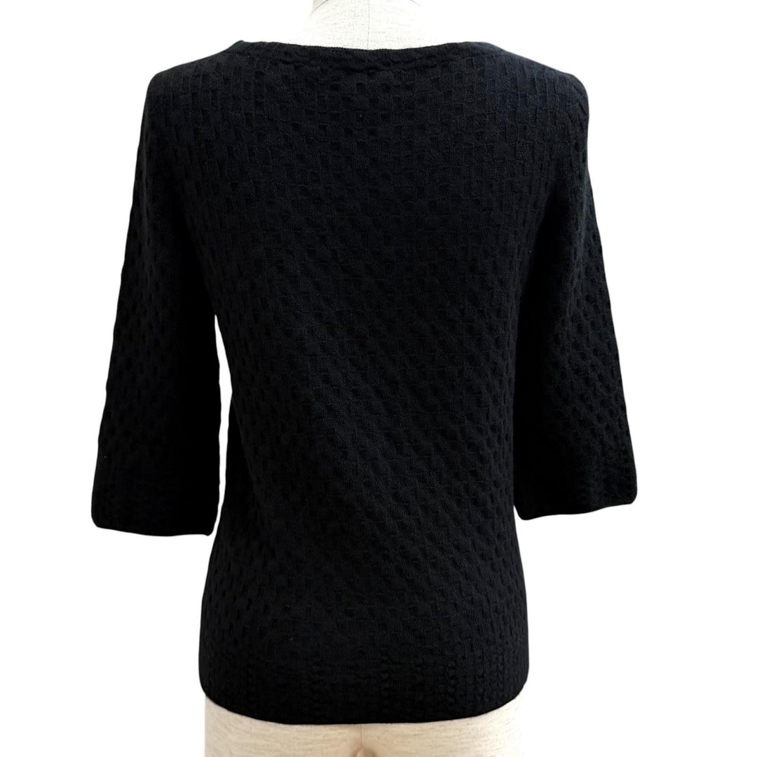 Excellent CHANEL knit black cashmere Women 34 P59203K07755