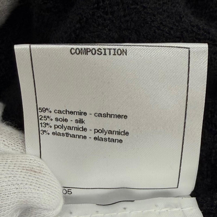 Excellent CHANEL knit black cashmere Women 34 P59203K07755