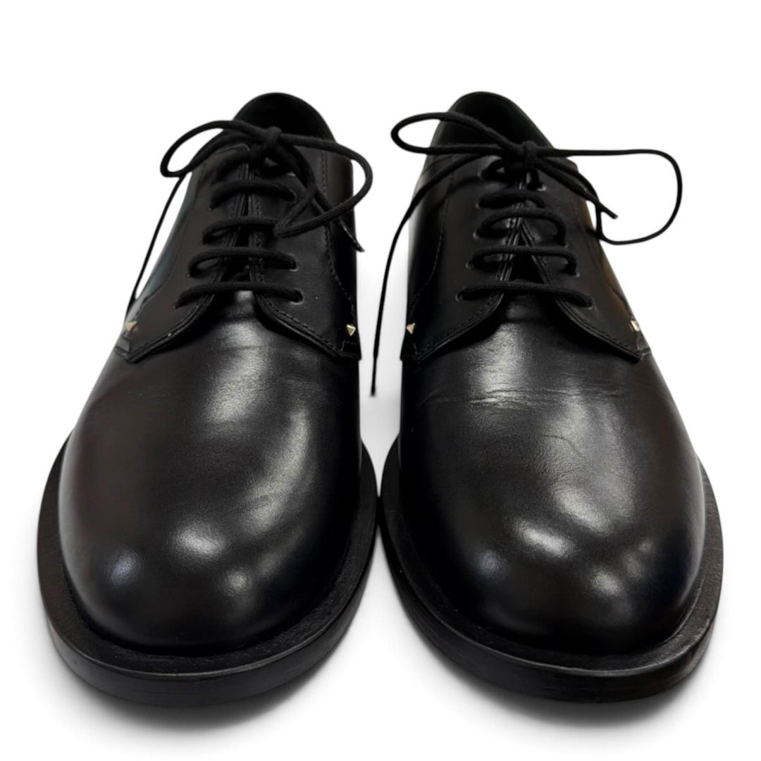 Pristine Valentino Garavani Leather shoes Rockstud Derby black leather Women 38