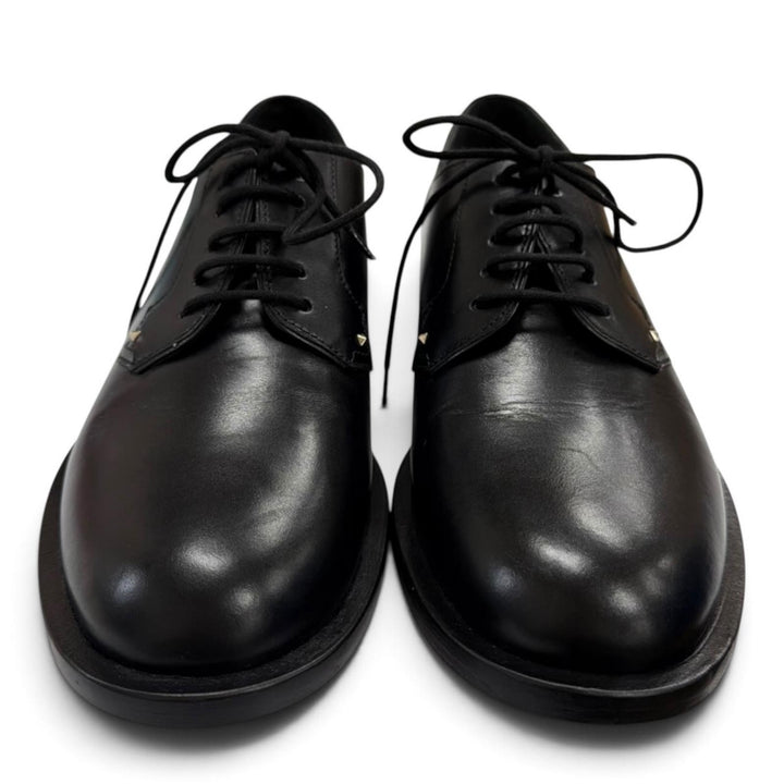 Pristine Valentino Garavani Leather shoes Rockstud Derby black leather Women 38