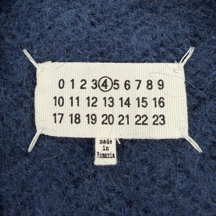 Excellent Maison Margiela 4 cardigan Oversized long sleeve knit Navy mohair XS