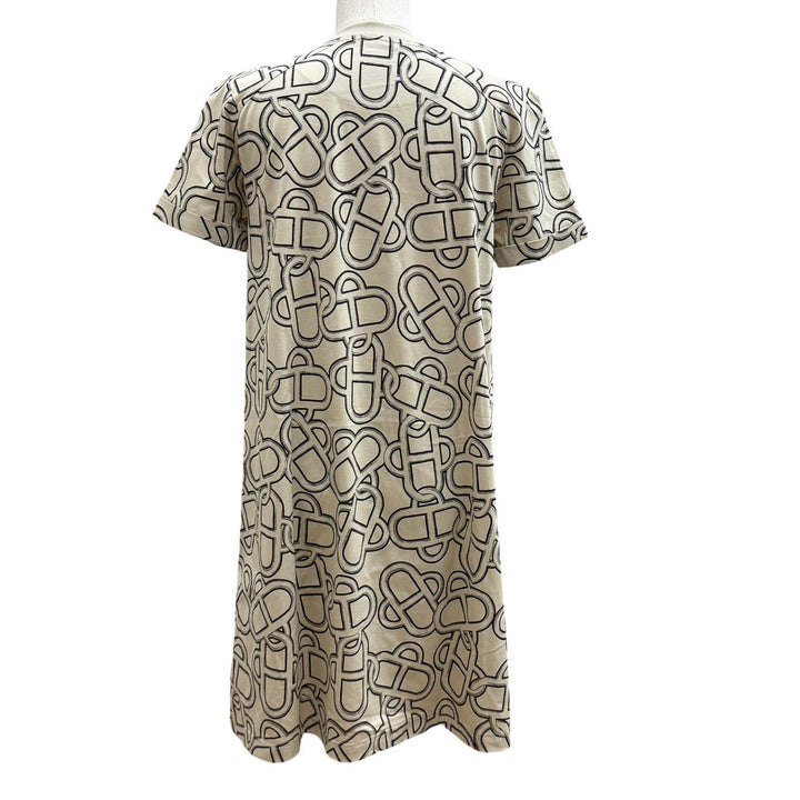 Pristine HERMES one piece Flared dress, Maillon Equestre print 36 6H4522DG