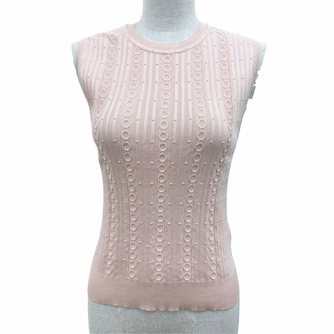 Excellent HERMES knit No sleeve pink silk Women 36 6E2662DI