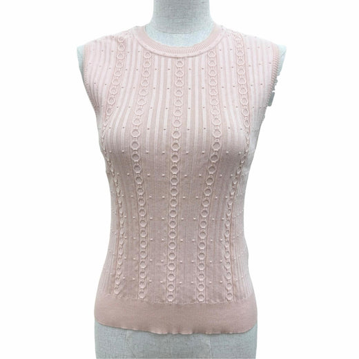 Excellent HERMES knit No sleeve pink silk Women 36 6E2662DI