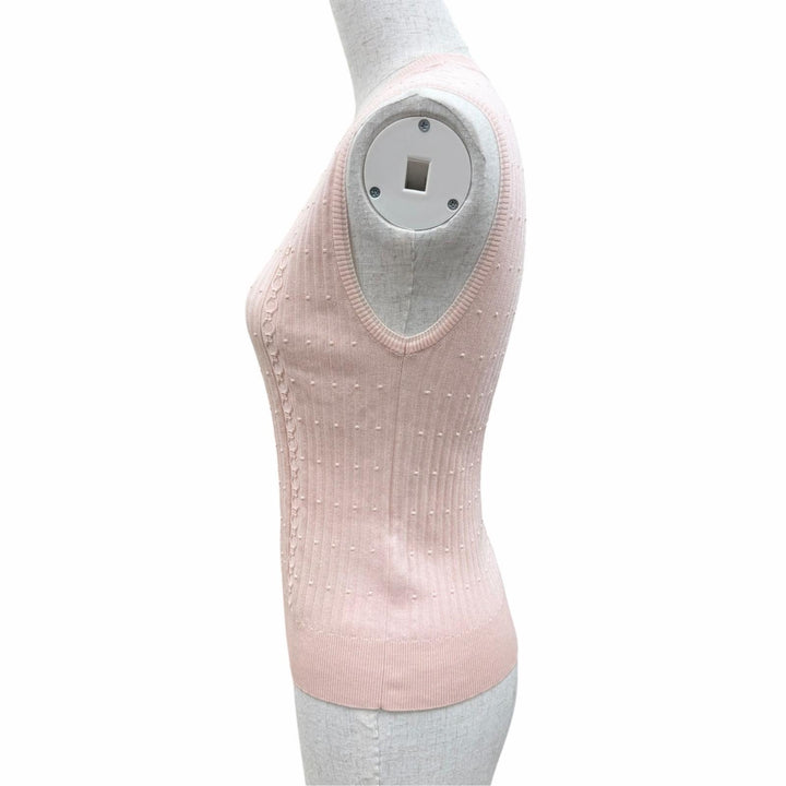Excellent HERMES knit No sleeve pink silk Women 36 6E2662DI