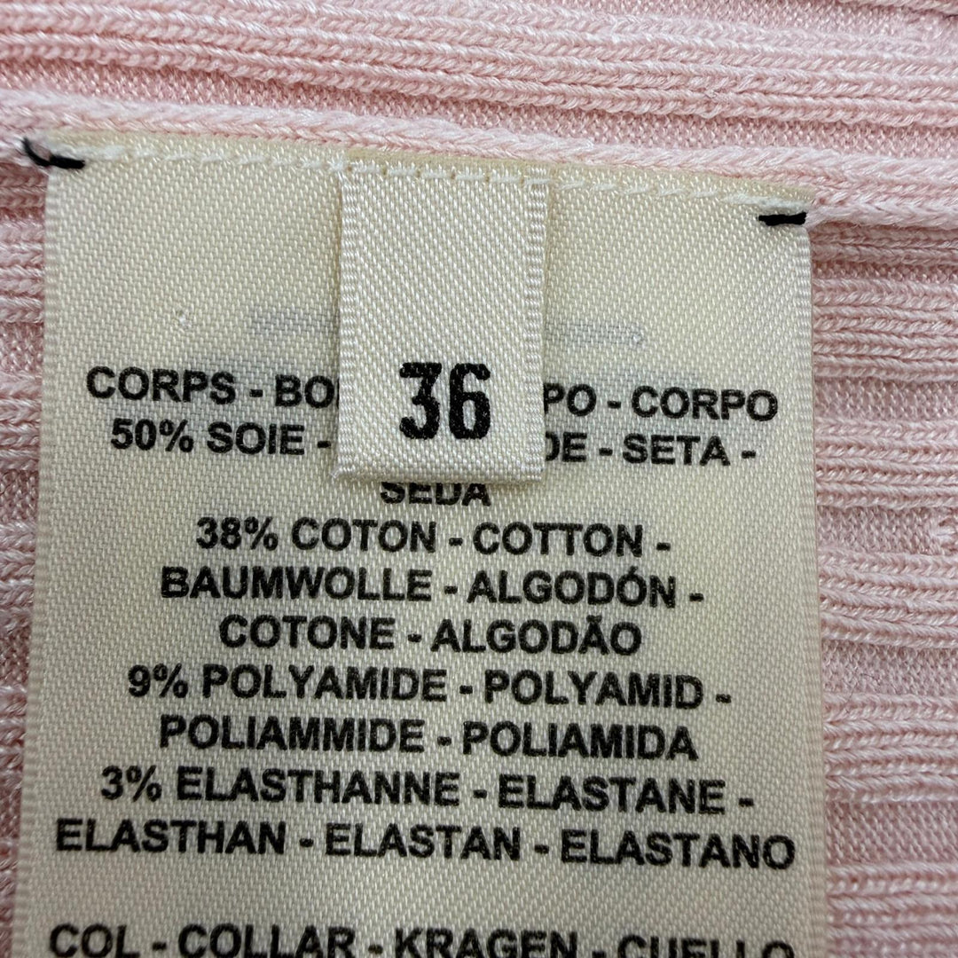 Excellent HERMES knit No sleeve pink silk Women 36 6E2662DI