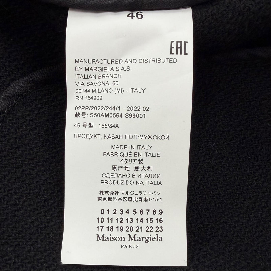 Excellent Maison Margiela 10 Chester coat black wool mens 46 S50AM0564