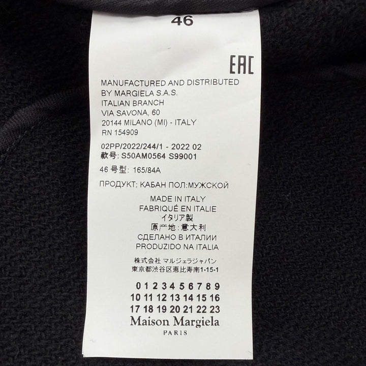 Excellent Maison Margiela 10 Chester coat black wool mens 46 S50AM0564