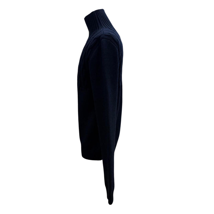Excellent Maison Margiela 10 sweater Turtleneck Cable Knit Navy S S50HL0026
