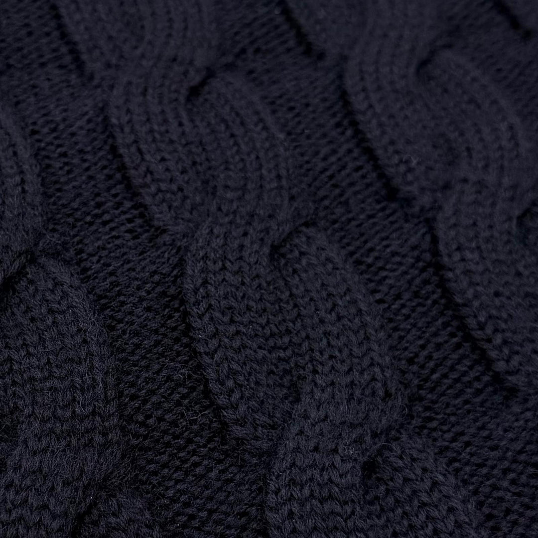 Excellent Maison Margiela 10 sweater Turtleneck Cable Knit Navy S S50HL0026
