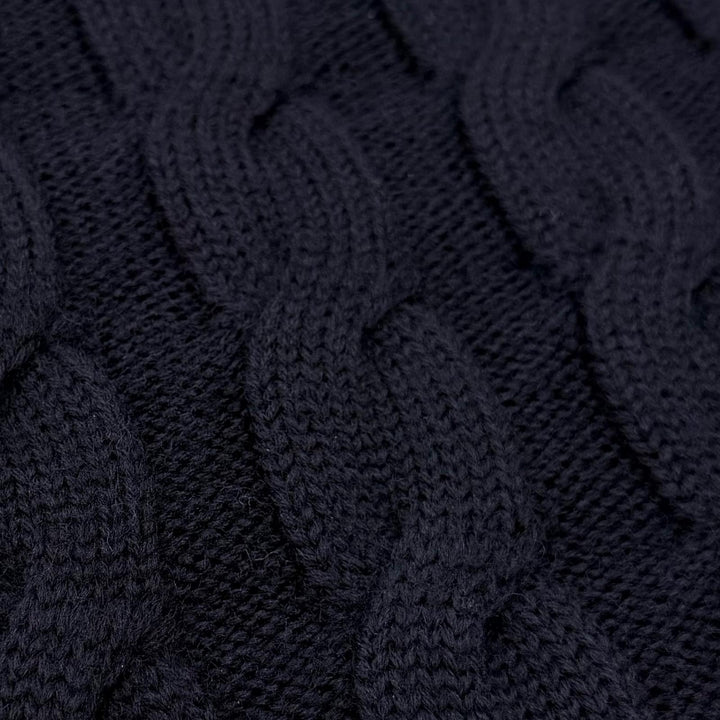 Excellent Maison Margiela 10 sweater Turtleneck Cable Knit Navy S S50HL0026