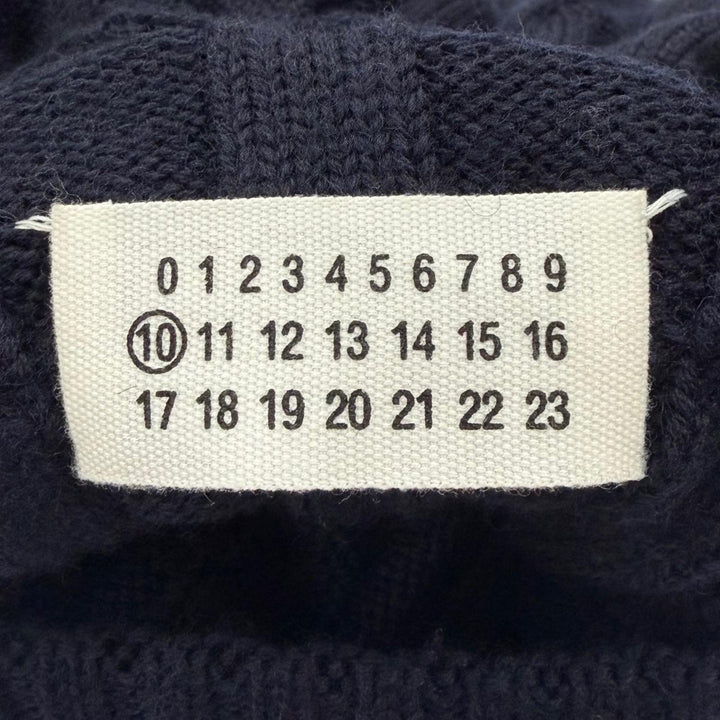 Excellent Maison Margiela 10 sweater Turtleneck Cable Knit Navy S S50HL0026
