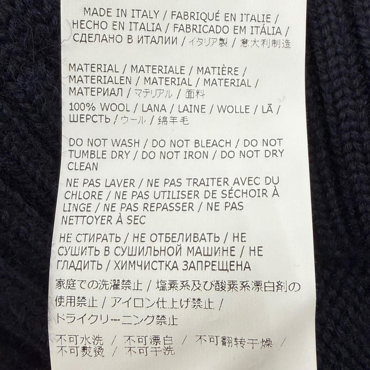 Excellent Maison Margiela 10 sweater Turtleneck Cable Knit Navy S S50HL0026