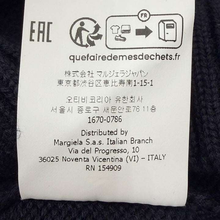Excellent Maison Margiela 10 sweater Turtleneck Cable Knit Navy S S50HL0026