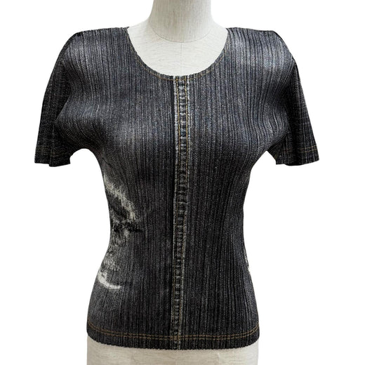 Excellent PLEATS PLEASE tops Black series polyester Women 3 PP71-JK535