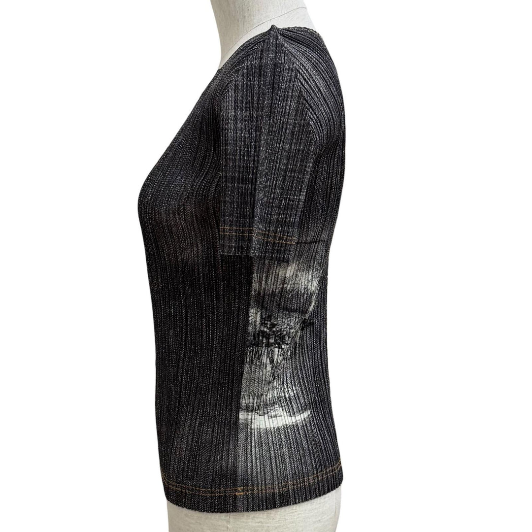 Excellent PLEATS PLEASE tops Black series polyester Women 3 PP71-JK535