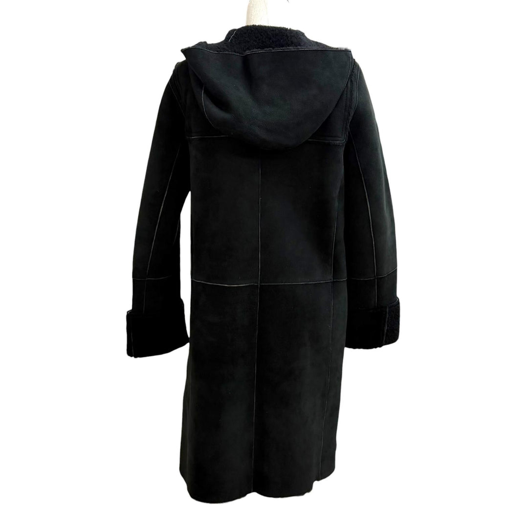 Great BURBERRY LONDON Duffel coat black Sheep leather Women 38