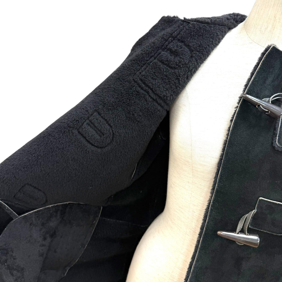Great BURBERRY LONDON Duffel coat black Sheep leather Women 38