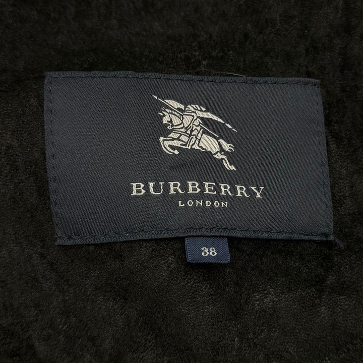 Great BURBERRY LONDON Duffel coat black Sheep leather Women 38